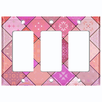 Patterned 3 - Gang Rocker Standard Wall Plate