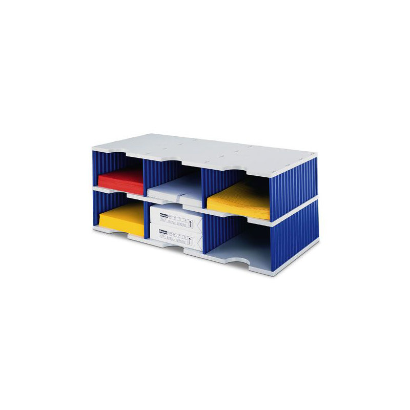 29.3cm H x 72.3cm W Desk File Pedestal, Grey/Blue