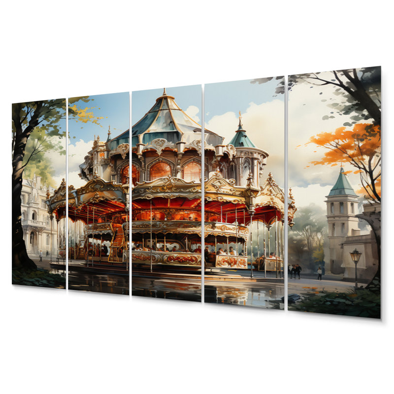Ensemble de 5 décorations murales 5 carrousel