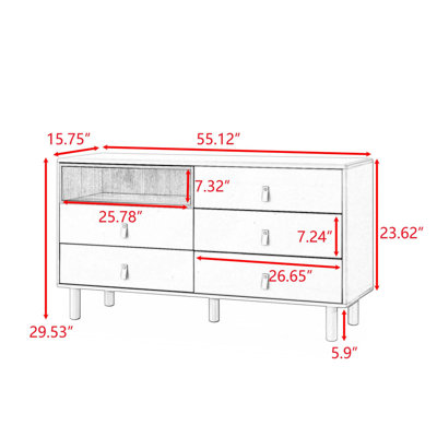 Commode 5 tiroirs Hobert