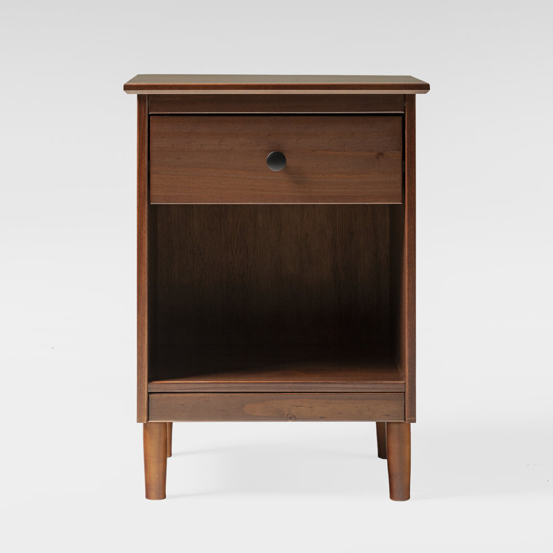 Decimus 46 cm W Bedside Table, Walnut