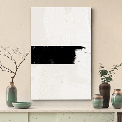 Minimalist " Geometric Black Stripe Tan Color Field Abstract Shapes Minimalism Contemporary Nordic Wall Decor "