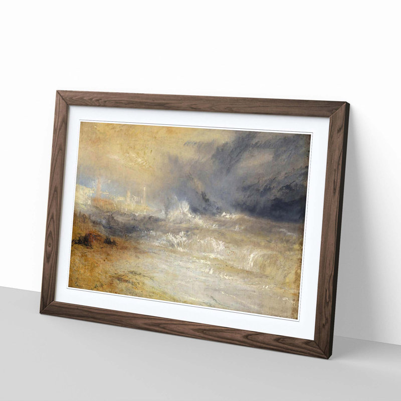 Waves Breaking Against the Lee Shore by J.M.W. Turner - Framed Print, Walnut
