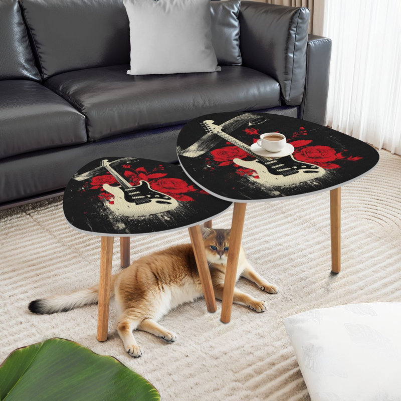 Ensemble de 2 tables basses gigognes Triangle