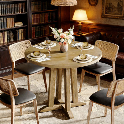 Compact Greeting Table,Wood Kitchen Table,Round Dining Table,Reading Table