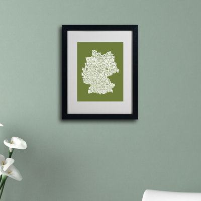 « germany regions map », reproduction d’art textuel sur toile encadrée