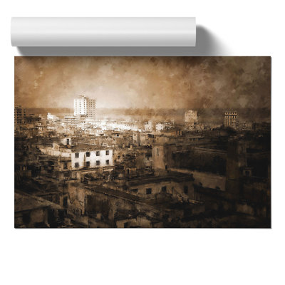 Cuba Skyline Painting - Frameless Print
