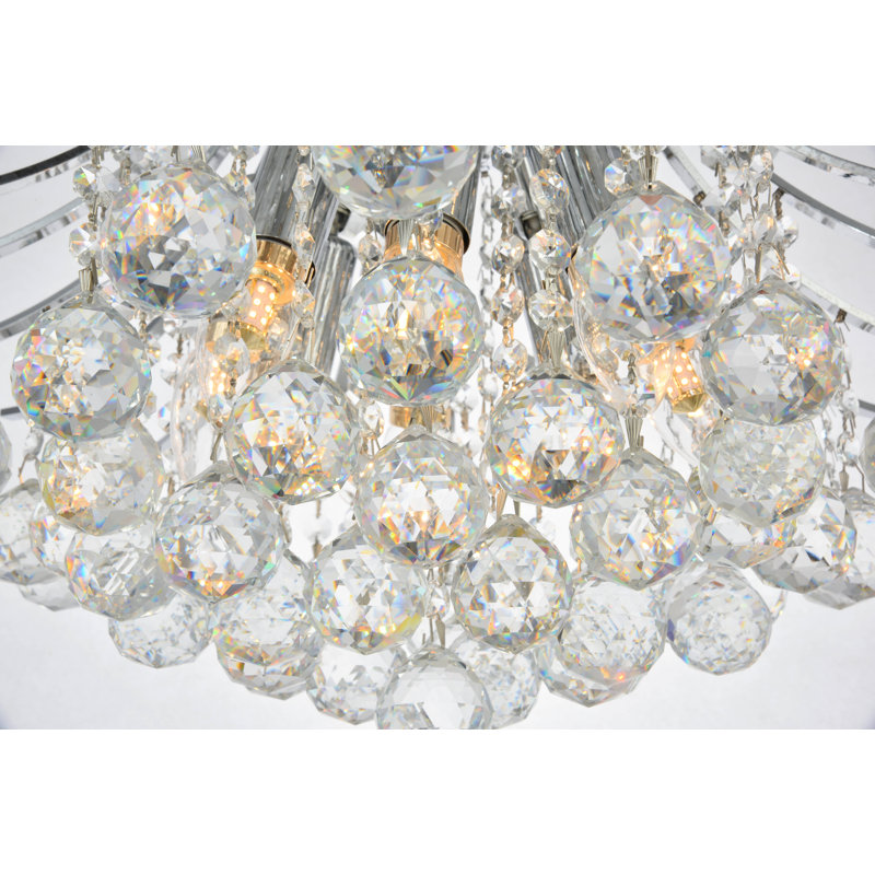 Lustre empire 15 lumières à intensité variable Stoller, 19", Chrome chrome