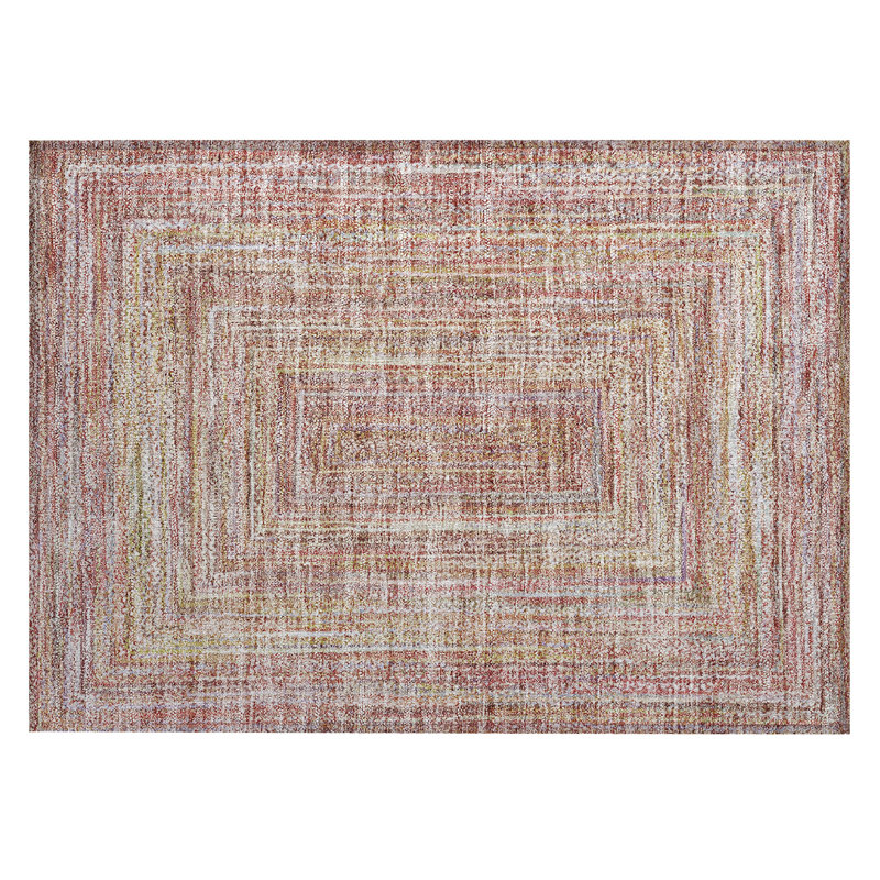Machine Washable Indoor/Outdoor Xhevrie Paprika Rug, Rectangle 1'8" x 2'6"