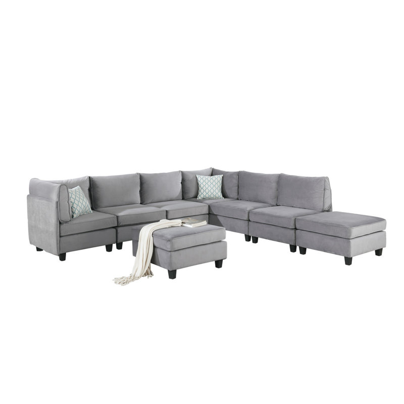 Canapé modulaire en velours 8 pièces Simona