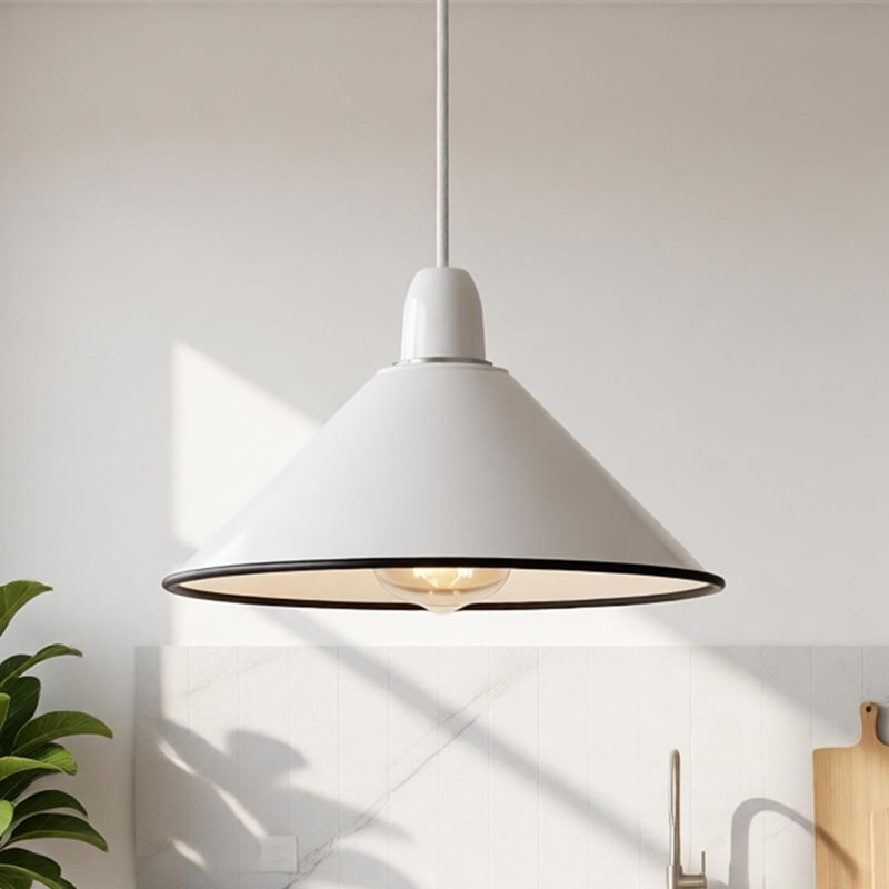 8cm H Metal Cone Lamp Shade in White