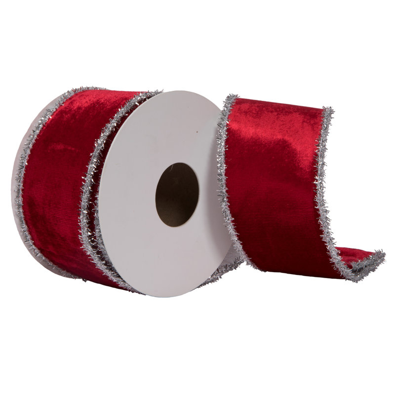 Ruban de Noël, H 2,5 po x l 180 po x P 2,5 po, Rouge