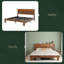 Structure de lit plateforme en bois avec tête de lit à DEL avec rangement et 2 ports USB, silencieux, aucun sommier nécessaire et outil d'assemblage facile, grand rangement sous le lit-1011160070