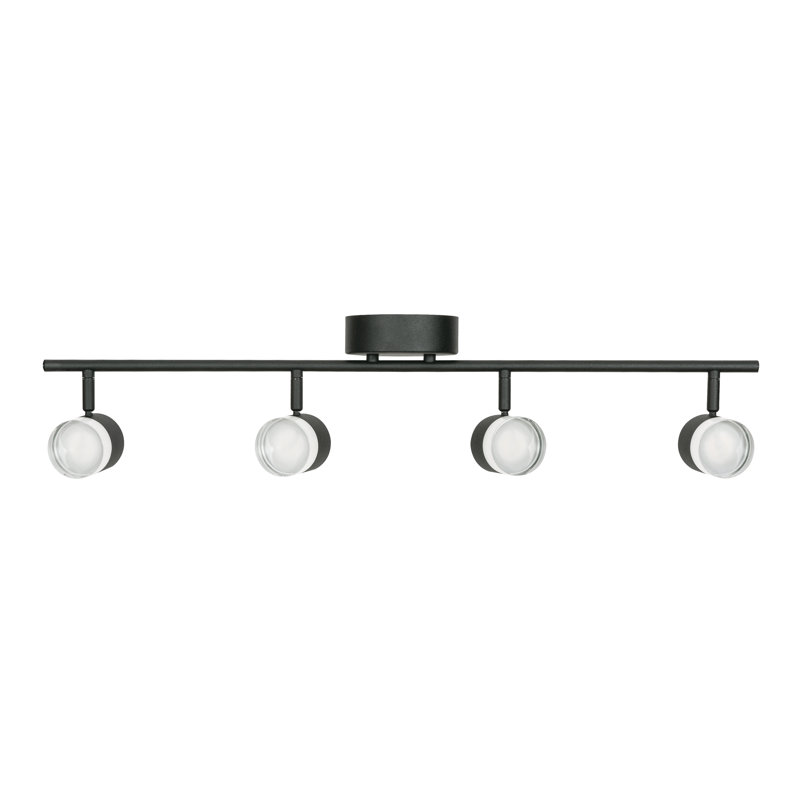 Rail fixe à DEL 4 lumières Gregor - noir