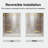 Royal 51 to 55 in. x 76 in. H Frameless  Double Sliding Shower Door with Two Towel Bars in Satin Brass and 3/8 in. (10mm) Clear Glass-121504913-121213319