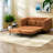 Multifunctional Chenille Convertible Sofas, Orange Accent For Home