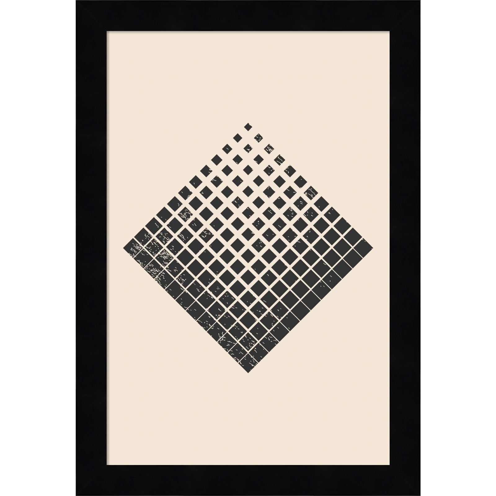 Minimal Halftone Shapes No. 3 Print, Black, 13" H x 9" W x 1" D