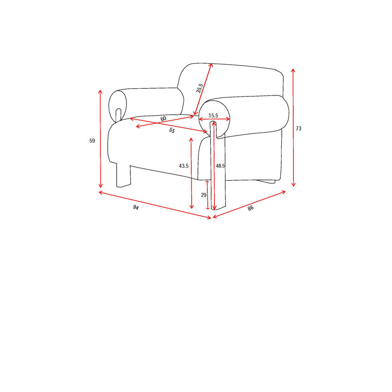 Danvers ARLO CHAIR NATURAL, Cream