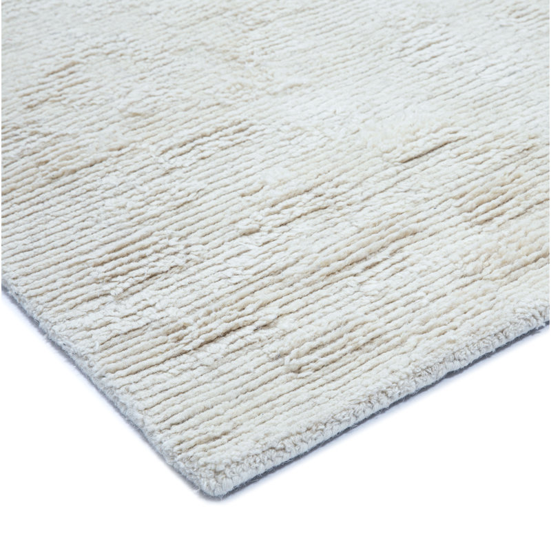 Samari Hand Tufted Area Rug in Ivory/Off White, Rectangle 7'6" x 9'6"