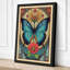 Butterfly in Ornament Art Deco 1 Piece Wrapped Canvas Wall Art-262922890-262922893