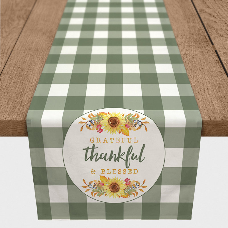 Sessums Grateful Thankful and Blessed Table Runner, 90" L x 16" W