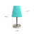 Amandev Simple Designs Sand Nickel Mini Basic Table Lamp with Tapered Fabric Shade-727904195