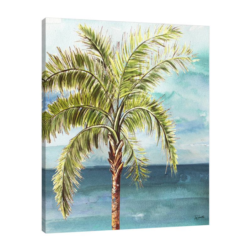 Palm Queen On Ocean - reproduction sur toile tendue, H 30 po x l 24 po x P 1,5 po