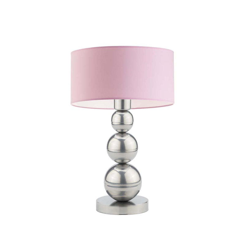 Henrika Metal Desk Lamp, Silver, Light Pink