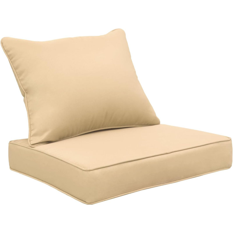 24x24 Inch Water-Resistant and Fade-Resistant Outdoor Back Pillows with Zipper for Patio Furniture, Dining Chairs and Sectional Sofas