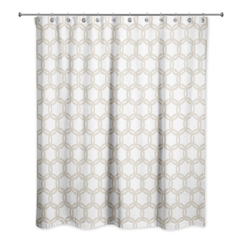 Kraemer Geometric Shower Curtain, Beige