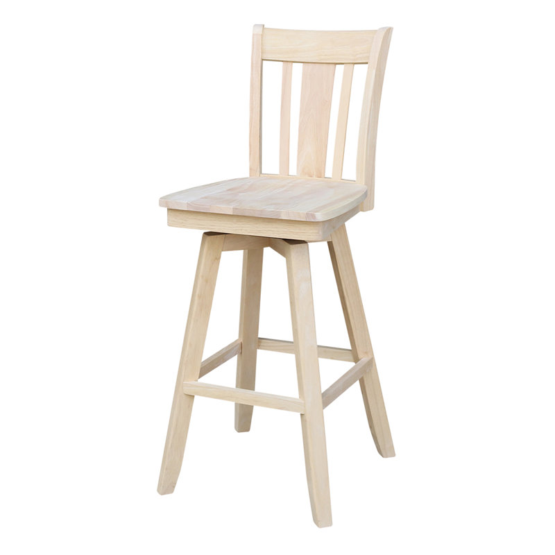Derene Swivel Solid Wood Counter Stool, Bar Stool (30" Seat Height)