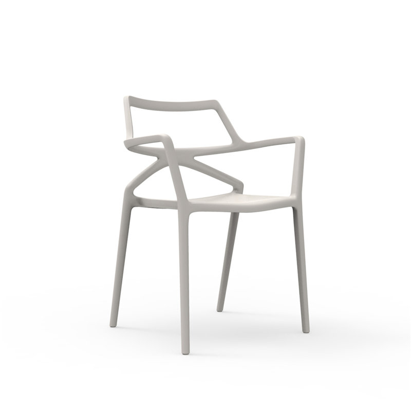 Fauteuil de terrasse empilable Delta, Écru