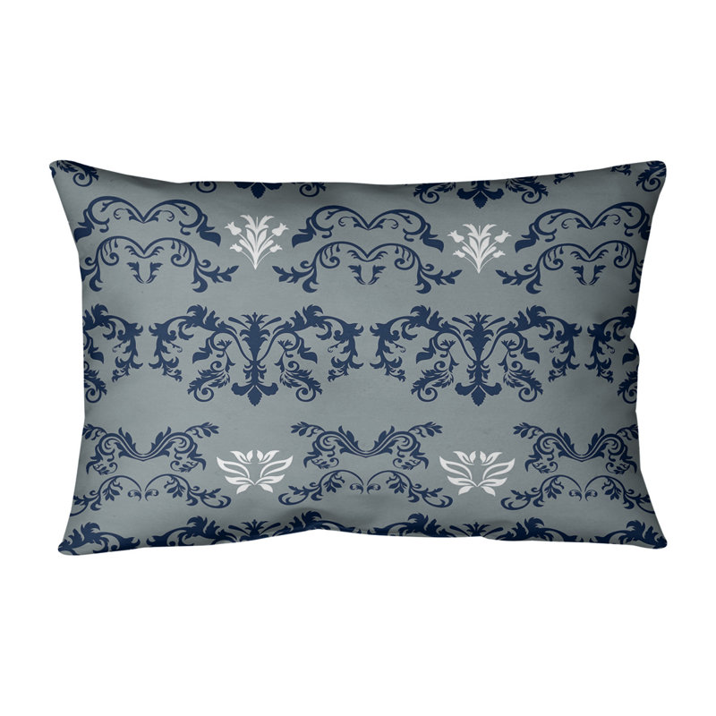 Housse et insert de coussin rectangulaire Dallas Football Baroque, Gris foncé / bleu marine / blanc, Polyester filé