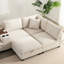 Canapé modulaire modulaire avec mobile et console pour le salon - 6 sièges, chenille, coussins larges en mousse pure, porte-gobelet surdimensionné de 140 po, revêtement en chenille, poches de rangement amovibles