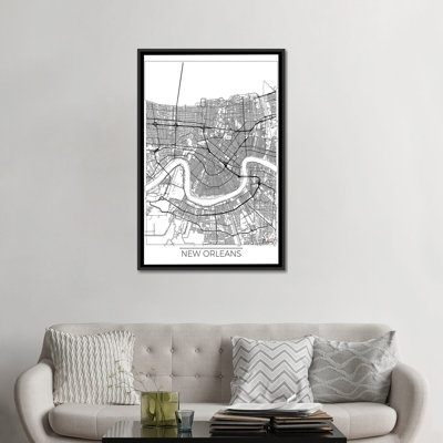 «New Orleans Minimal Urban Blueprint Map», impression sur toile