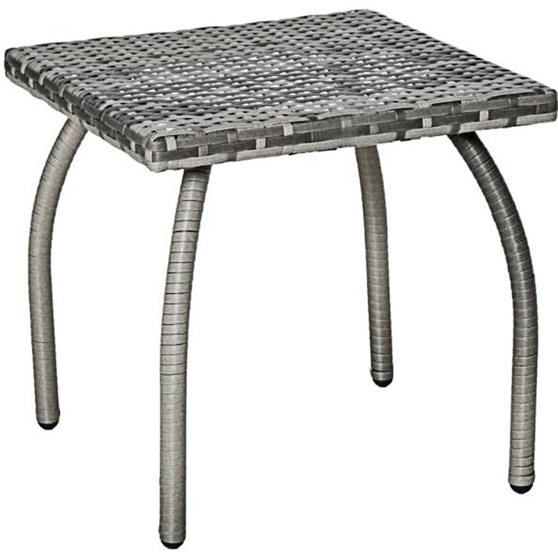 Petite table d'appoint carrée en rotin
