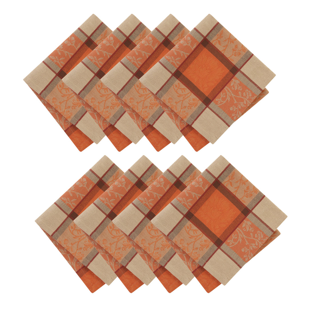 Calandra 100% Cotton Plaid Square Napkin (Set of 8) Ophelia & Co.