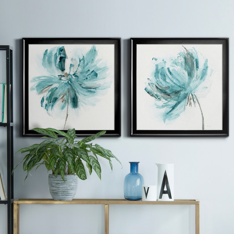 «Blue Dance I», reproduction de cadre photo sur toile 2 pièces, H 26,5 po x l 53 po x P 1,5 po, Noir