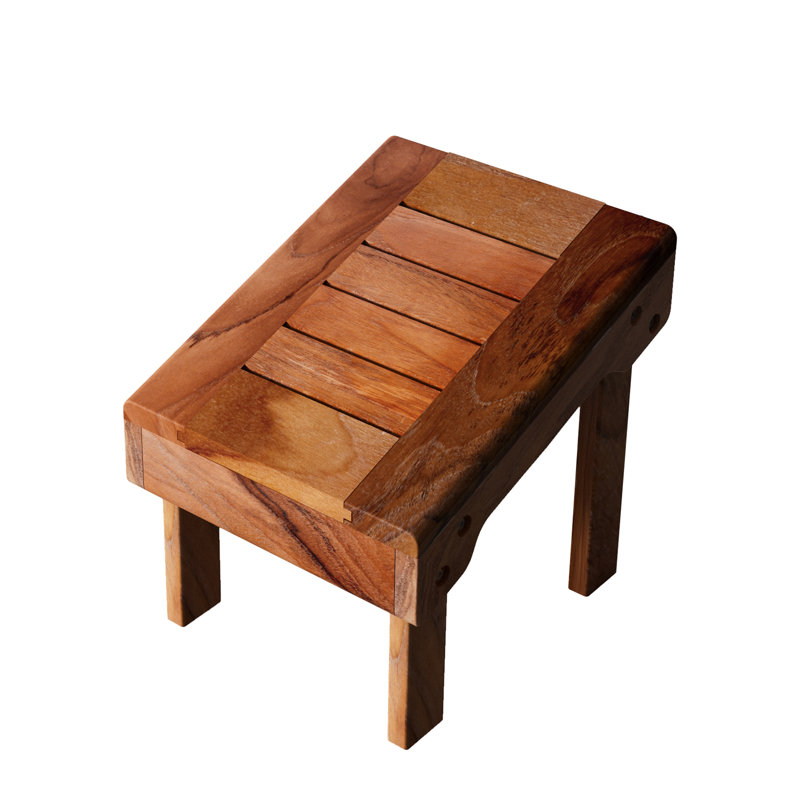 Teak Shower Stool For Shaving Legs