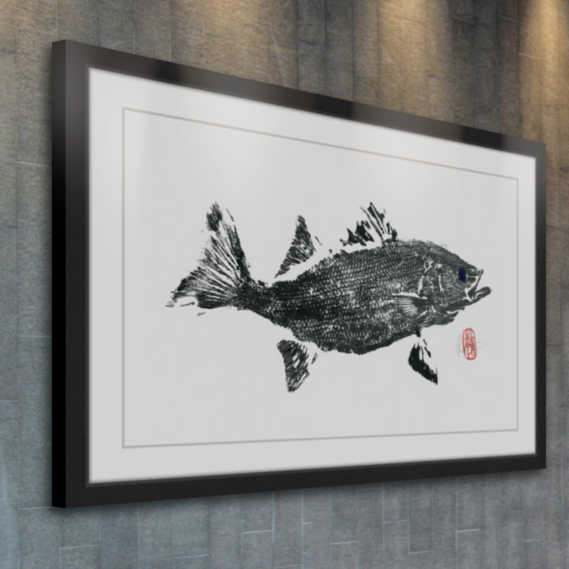" Striped Bass " by Andrew Clay, 20" H x 30" W x 1.5" D