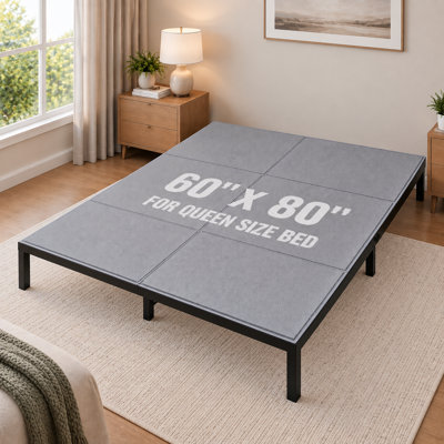 Panneaux de support de lit de 0,4 po de hauteur 60 x 80 po pour chambre à coucher pliable, respirants et résistants à l'humidité pour cadre de lit