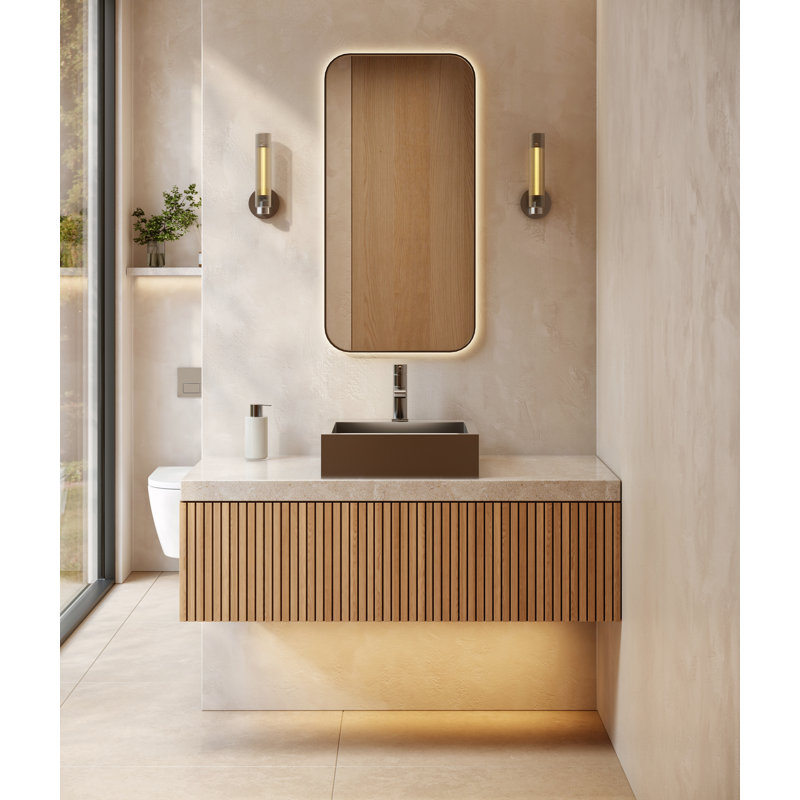 Cantrio MS-005 17.6-Inch 18-Gauge Stainless Steel Square Dual Mount Bathroom Sink 