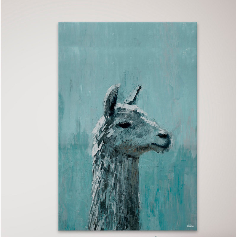 Lama Sérieux by Julia Posokhova - Wrapped Canvas Painting, 76cm H x 51cm W x 3.81cm D