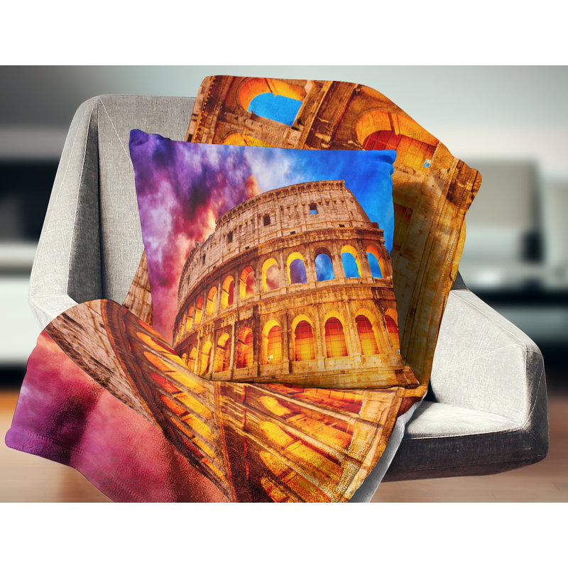Colisée, Rome, Italie - coussin décoratif, 18 po x 18 po, Coussin décoratif