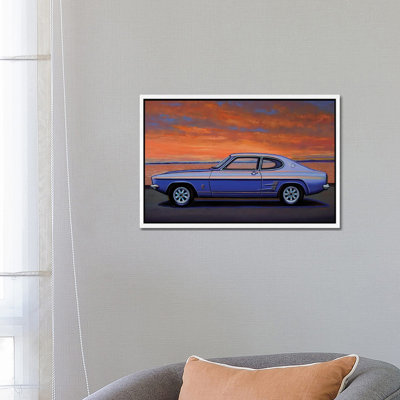 Ford Capri 1969 1 Piece Floater Frame Wall Art on Canvas