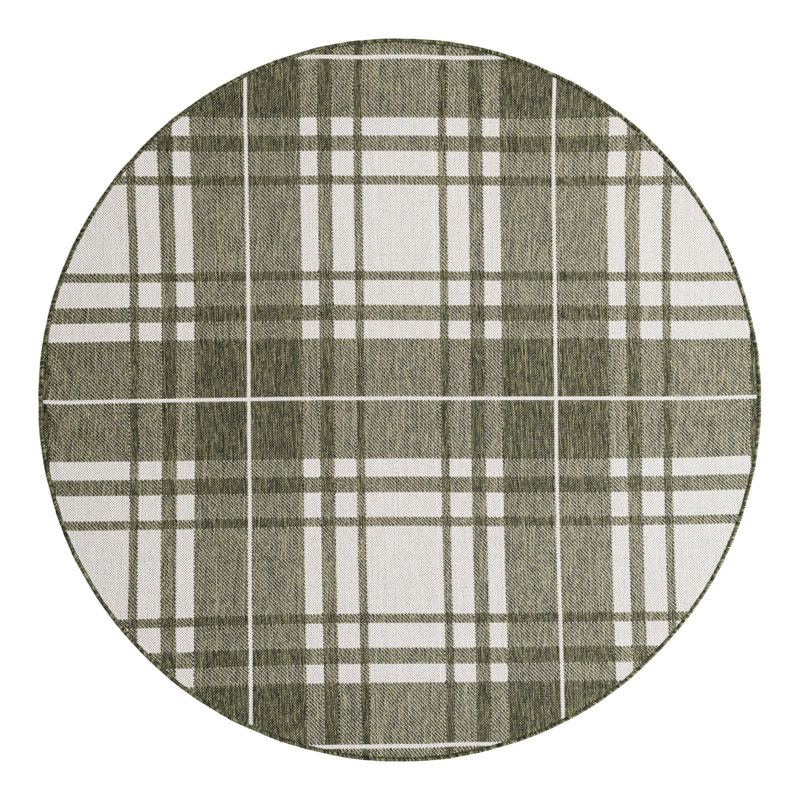 Tapis en polypropylène tissé à la machine Tatasha, Rond 6 pi 1 po