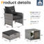 Ensemble de conversation pour terrasse en osier / rotin pour 2 personnes avec repose-pieds Billmont-717592077