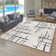  Ultimate Shag Modern Abstract Lines Ivory Black Polypropylene Thick Plush Shag Area Rug