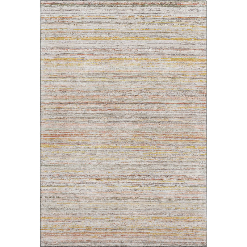 Premium Machine Washable Larock AMF1239 Stripes Rug, Rectangle 9' x 12'