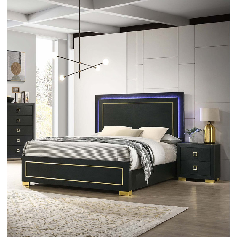 Ensemble de chambre à coucher 3 pièces, éclairage intégré.